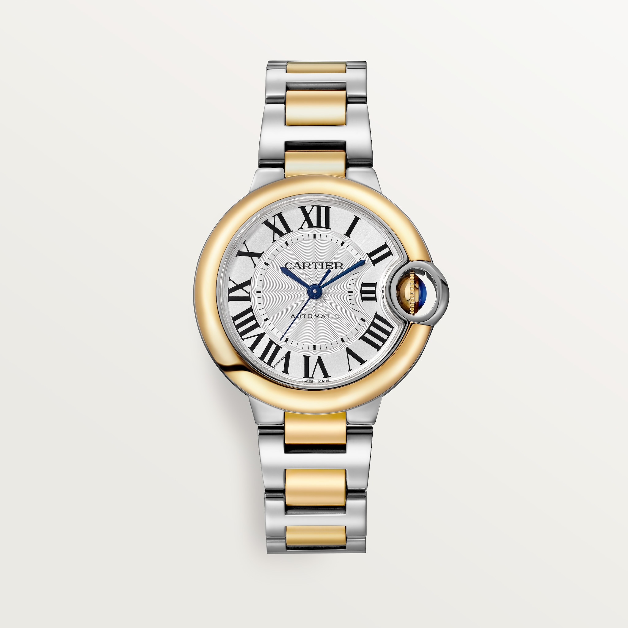 Ballon Bleu de Cartier watch33 mm, automatic mechanical movement, yellow gold, steel