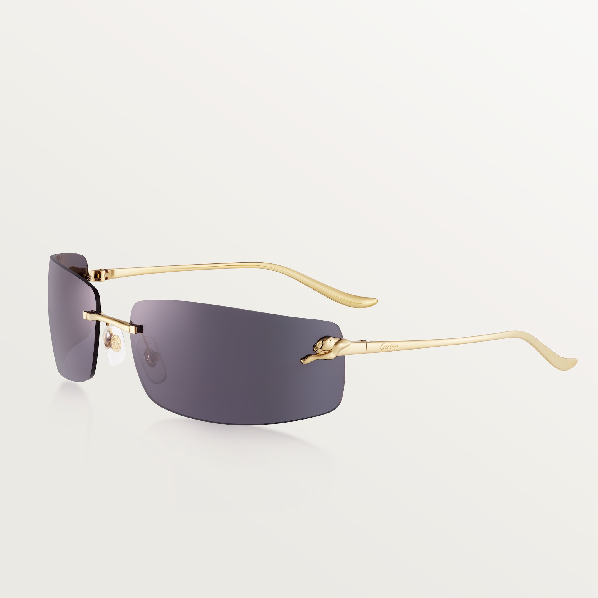 Panthère de Cartier, SunglassesSmooth golden-finish metal, grey lenses