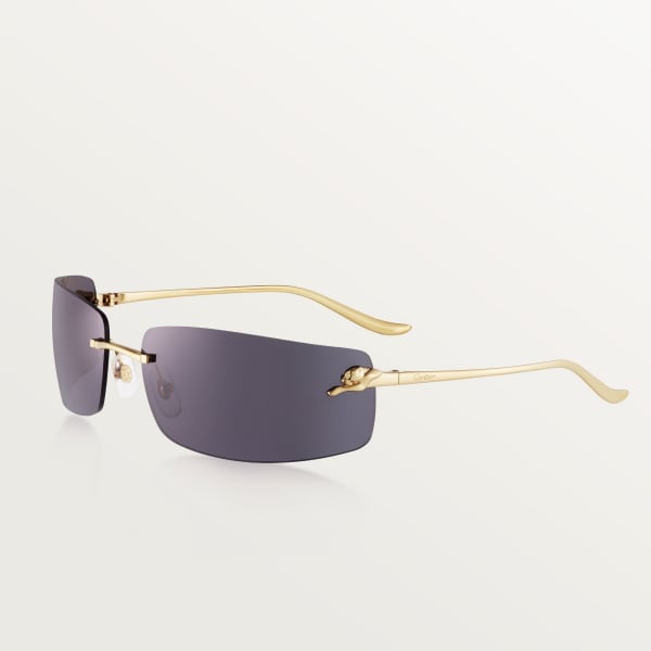 Panthère de Cartier, Sunglasses Smooth golden-finish metal, grey lenses