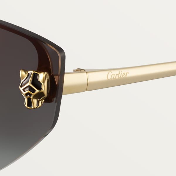 Panthère de Cartier sunglasses Smooth golden-finish metal, graduated grey lenses