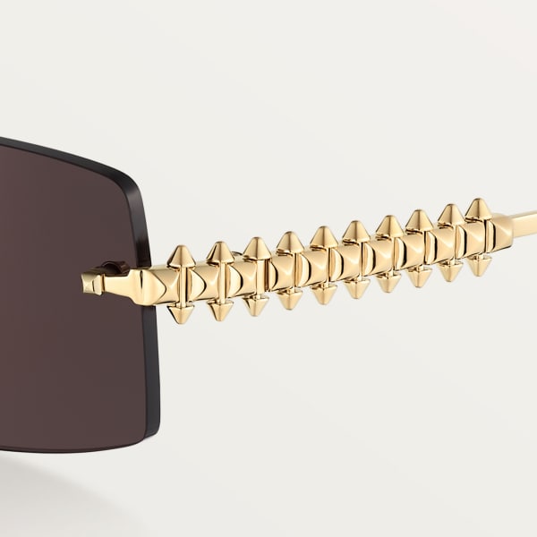 Clash de Cartier Sunglasses Smooth golden-finish metal, black lenses