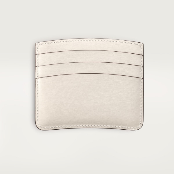 Simple card holder, Panthère C de Cartier Salt white calfskin, golden finish