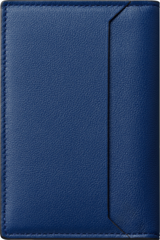 Must de Cartier系列4信用卡皮夹 深蓝色小牛皮，镀钯饰面