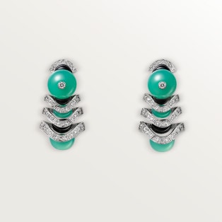 Geometry & Contrast Earrings White gold, chrysoprase, onyx, diamonds