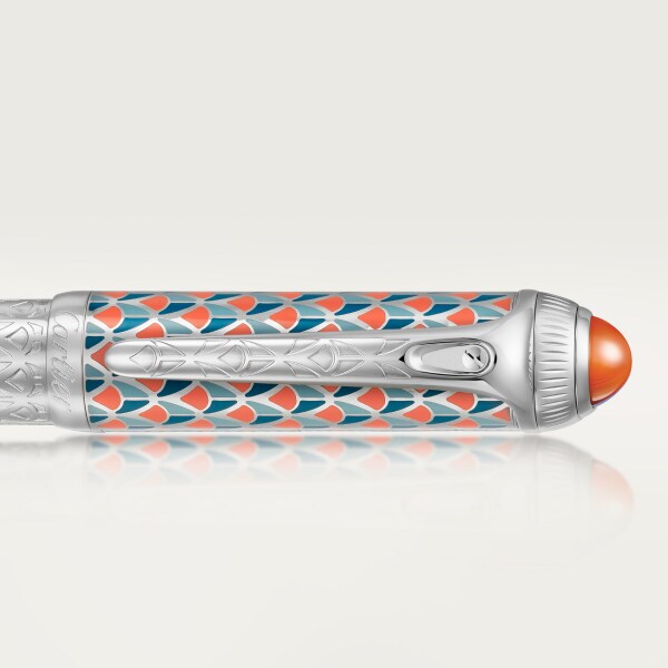 CROP000233 R de Cartier pen Middle East limited edition polished metal lacquer palladium finish carnelian Cartier