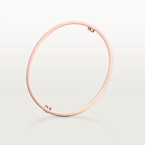 Love bracelet, classic model, brushed, 4 diamonds Rose gold, brushed finish, diamonds