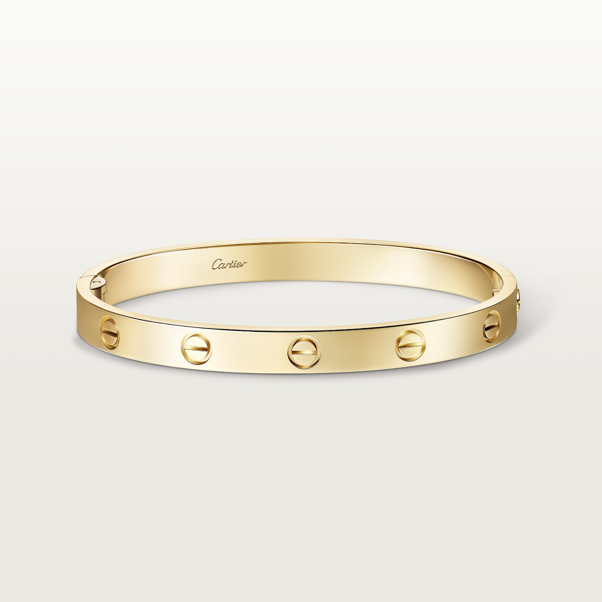 Love bracelet, classic model, one screw closureYellow gold