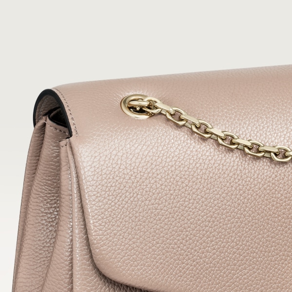 Small model chain bag, Panthère Graphique de Cartier Clay-coloured grained calfskin, golden finish