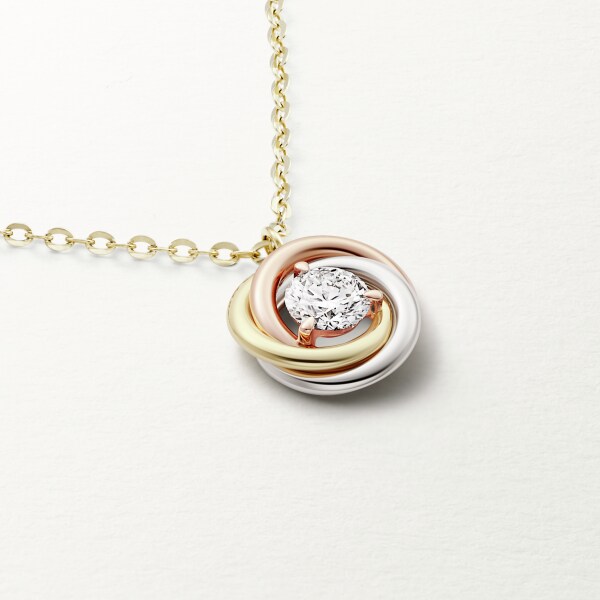 Trinity necklace, brilliant-cut diamond White gold, yellow gold, rose gold, diamond