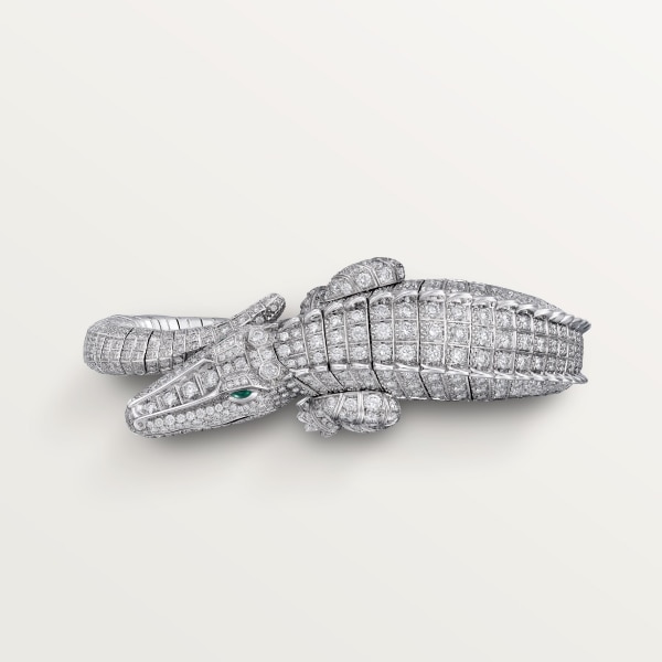 Faune et Flore de Cartier bracelet, paved White gold, emeralds, diamonds