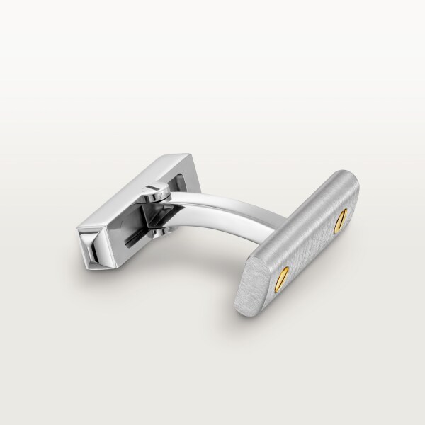 Santos de Cartier cufflinks Yellow gold, sterling silver, palladium finish