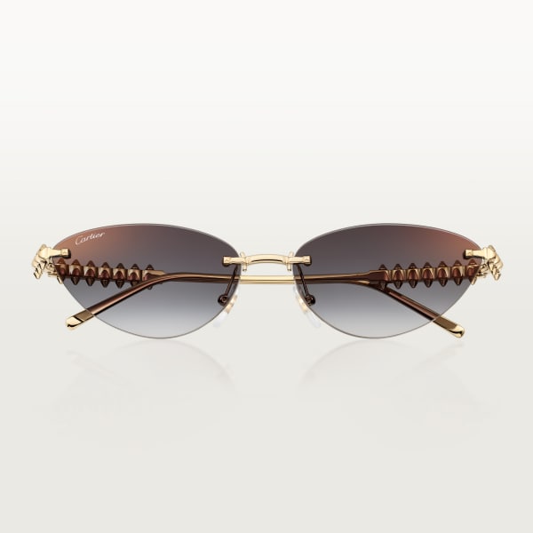 Clash de Cartier Sunglasses Smooth golden-finish metal, grey lenses