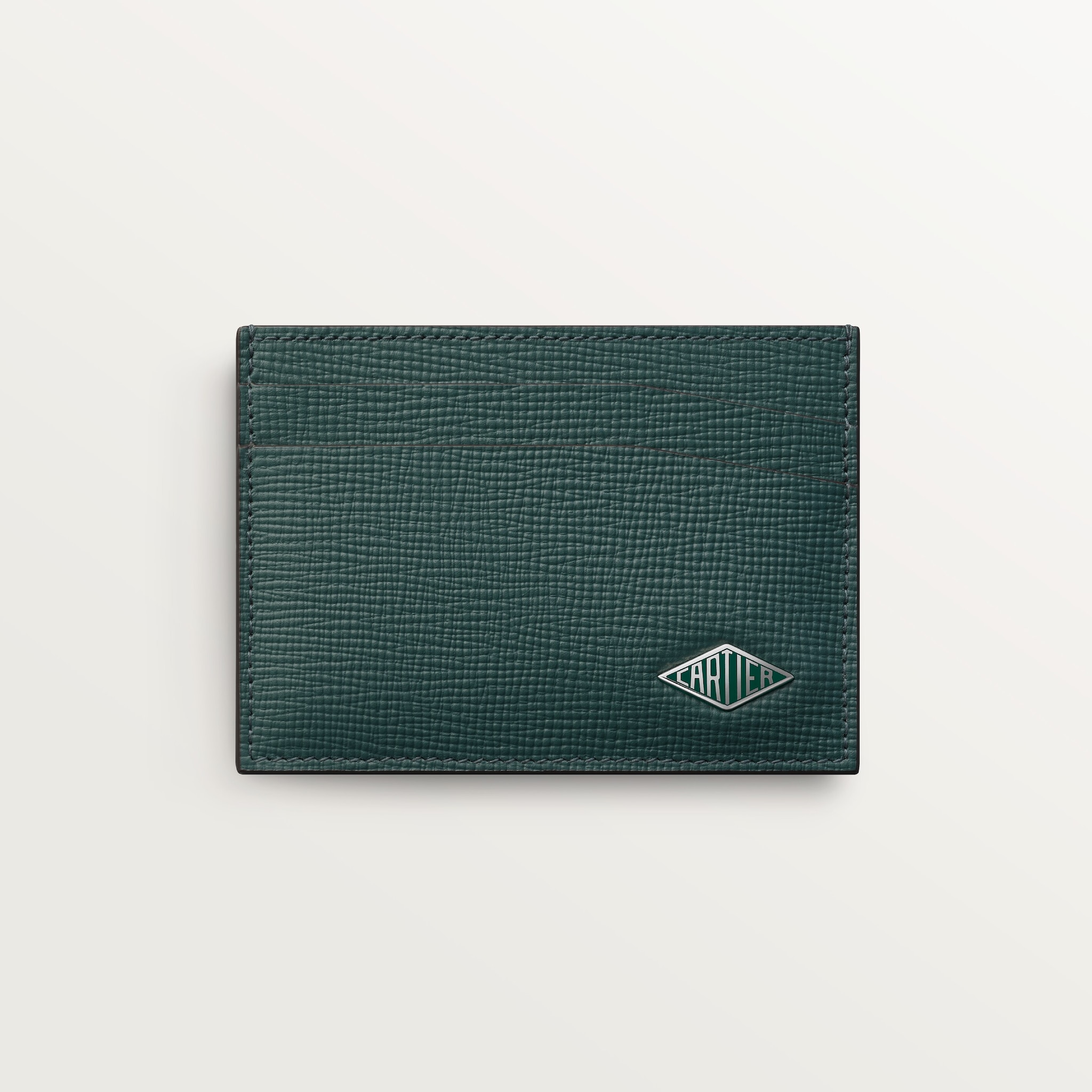 Cartier Losange Small Leather Goods, Card holderPine green grained calfskin, palladium finish and pine green enamel