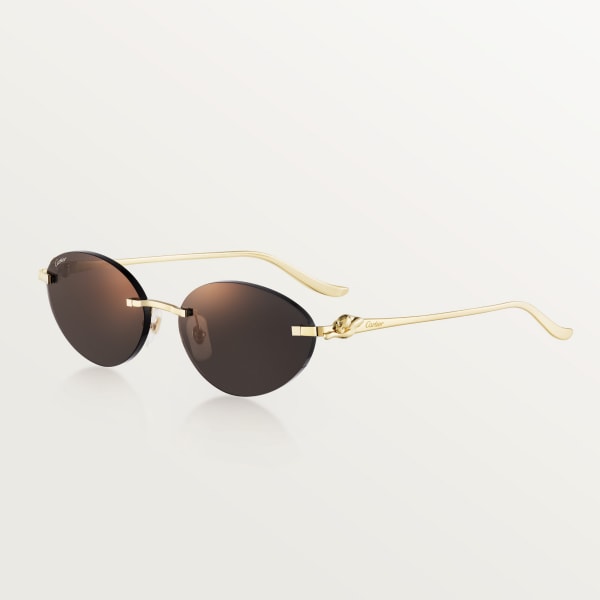 Panthère de Cartier, Sunglasses Smooth golden-finish metal, grey lenses