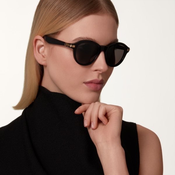 Première de Cartier sunglasses Black acetate, grey lenses
