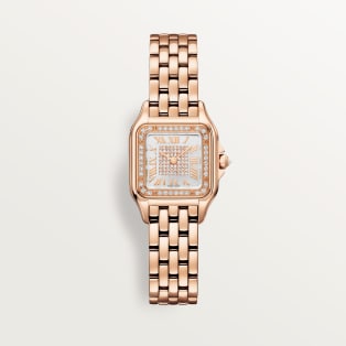 Panthère de Cartier watch, small model Small model, quartz, rose gold, diamonds