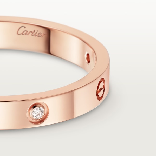 Love ring, mini model, 4 diamonds Rose gold, diamond