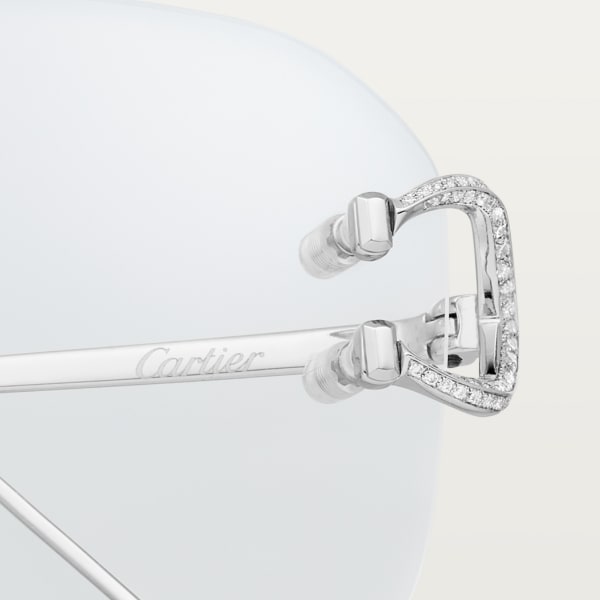 Signature C de Cartier precious sunglasses White gold and diamonds, clear glass