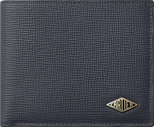 Cartier Losange Small Leather Goods, Card holder Slate grey and sky blue grained calfskin, golden finish and slate grey enamel