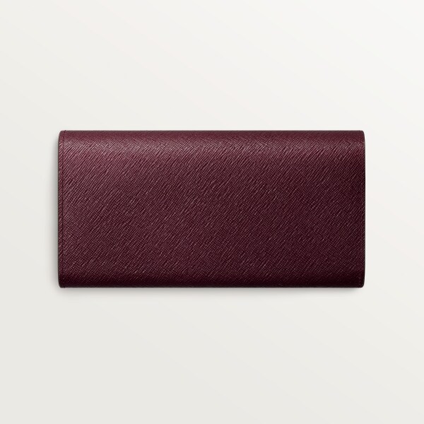 Wallet, C de Cartier Grape textured calfskin, rose golden finish