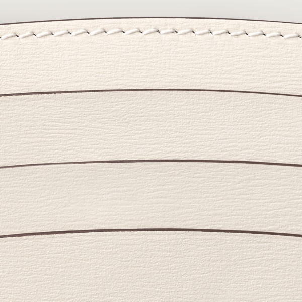 Simple card holder, Panthère C de Cartier Salt white calfskin, golden finish