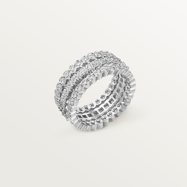 Broderie de Cartier ring, triple row, diamonds White gold, diamonds