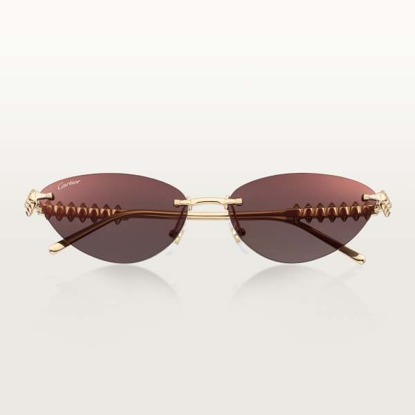 Clash de Cartier Sunglasses Smooth golden-finish metal, grey lenses