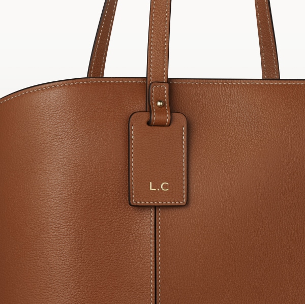  Tote bag, C de Cartier Caramel grained calfskin, golden finish