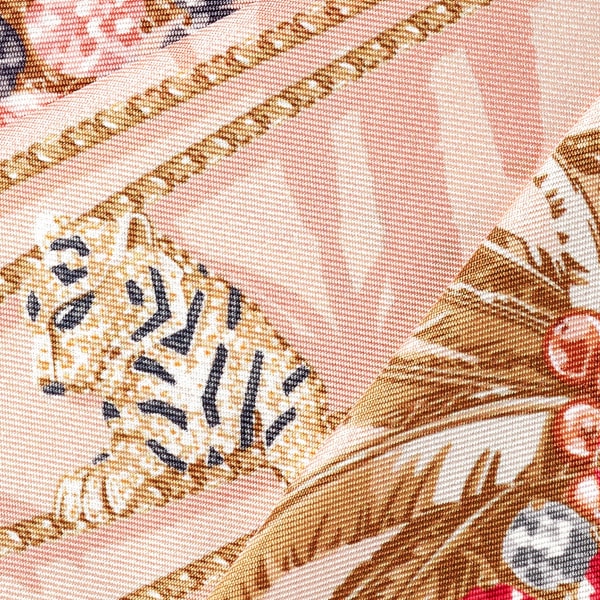 Jewellery Palm Trees图案Bandeau细丝巾 浅粉色斜纹真丝