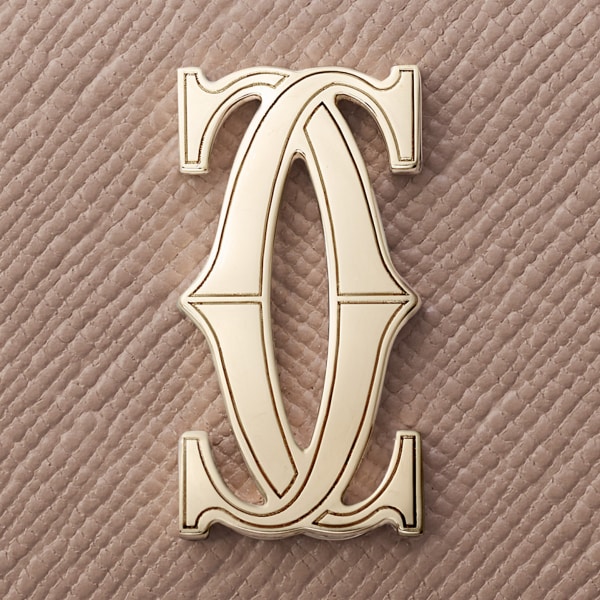 Mini wallet, C de Cartier Clay-coloured textured calfskin, golden finish