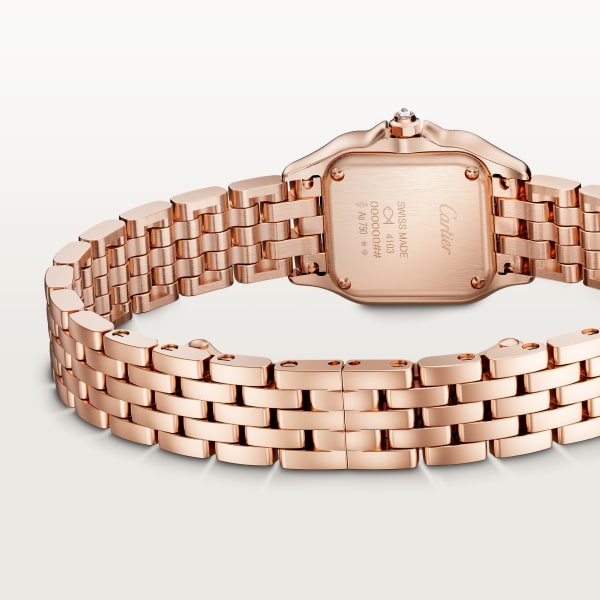 Panthère de Cartier watch Mini model, quartz movement, rose gold, diamonds