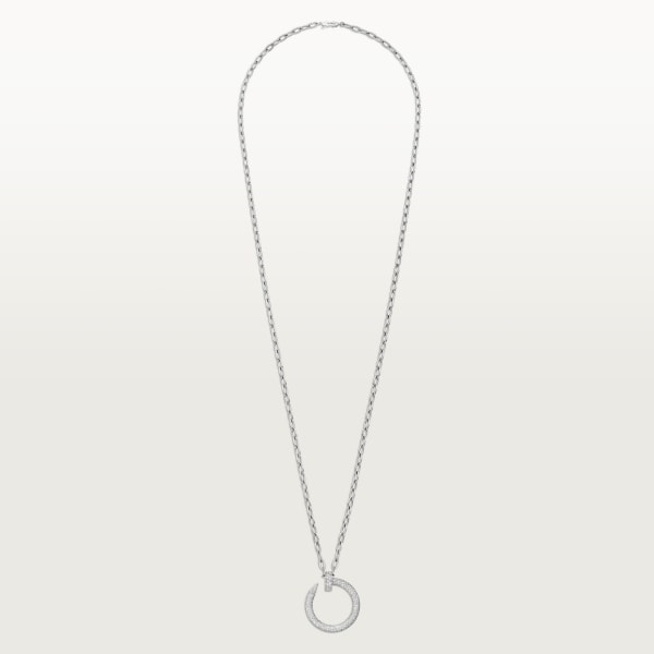 Juste un Clou long necklace, transformable, extra-large model, paved  White gold, diamonds