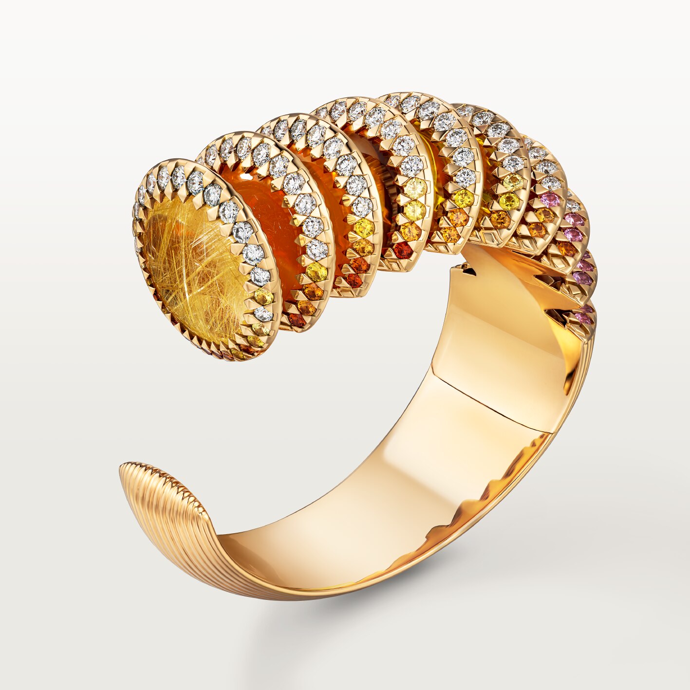 Cartier Libre Polymorph bracelet, chalcedonyRose gold, chalcedonies, moonstones, citrines, opals, quartz, spessartite garnets, sapphires, diamonds. 