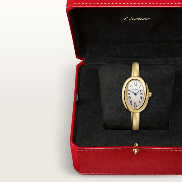 Baignoire watch Small model, size 16, quartz, yellow gold