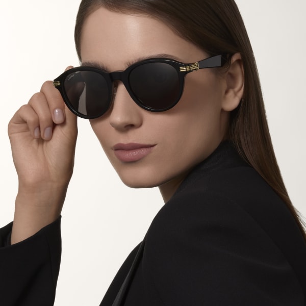 Première de Cartier sunglasses Black acetate, grey lenses