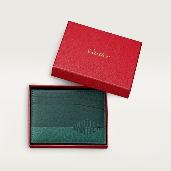 Cartier Losange Shadow系列双层卡片夹 松绿色和绿色小牛皮