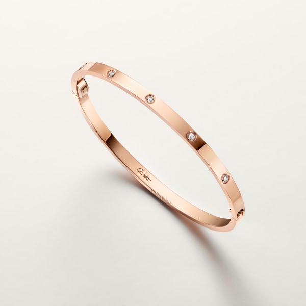 Love bracelet, small model, 6 diamonds Rose gold, diamonds