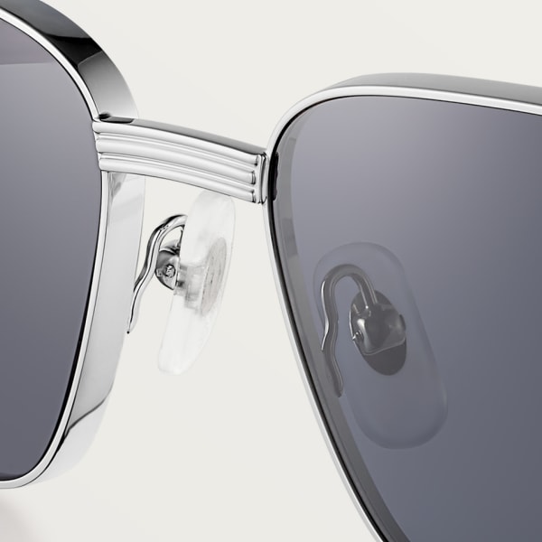 Première de Cartier Sunglasses Smooth platinum-finish metal, transparent blue acetate, blue lenses