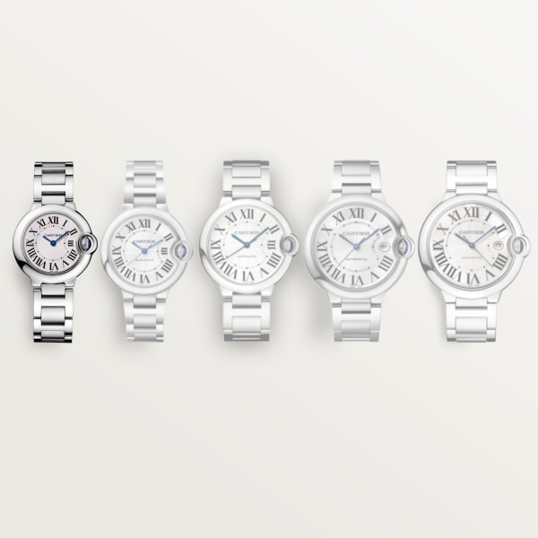 Ballon Bleu de Cartier watch 28 mm, quartz movement, steel
