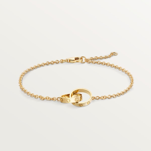 Love bracelet, on chain Yellow gold