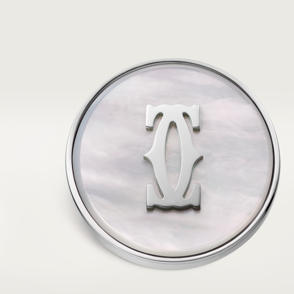 Double C de Cartier cufflinks in mother-of-pearl Sterling silver, mother-of-pearl, palladium finish