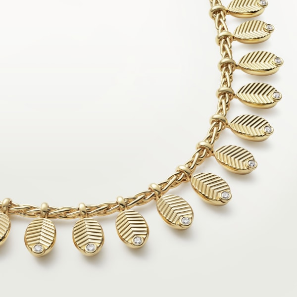 Grain de Café necklace Yellow gold, diamond