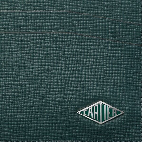 Cartier Losange Small Leather Goods, Card holder Pine green grained calfskin, palladium finish and pine green enamel