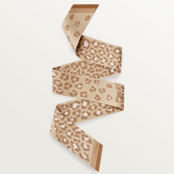 Bandeau, Panthere dots Cord beige silk twill