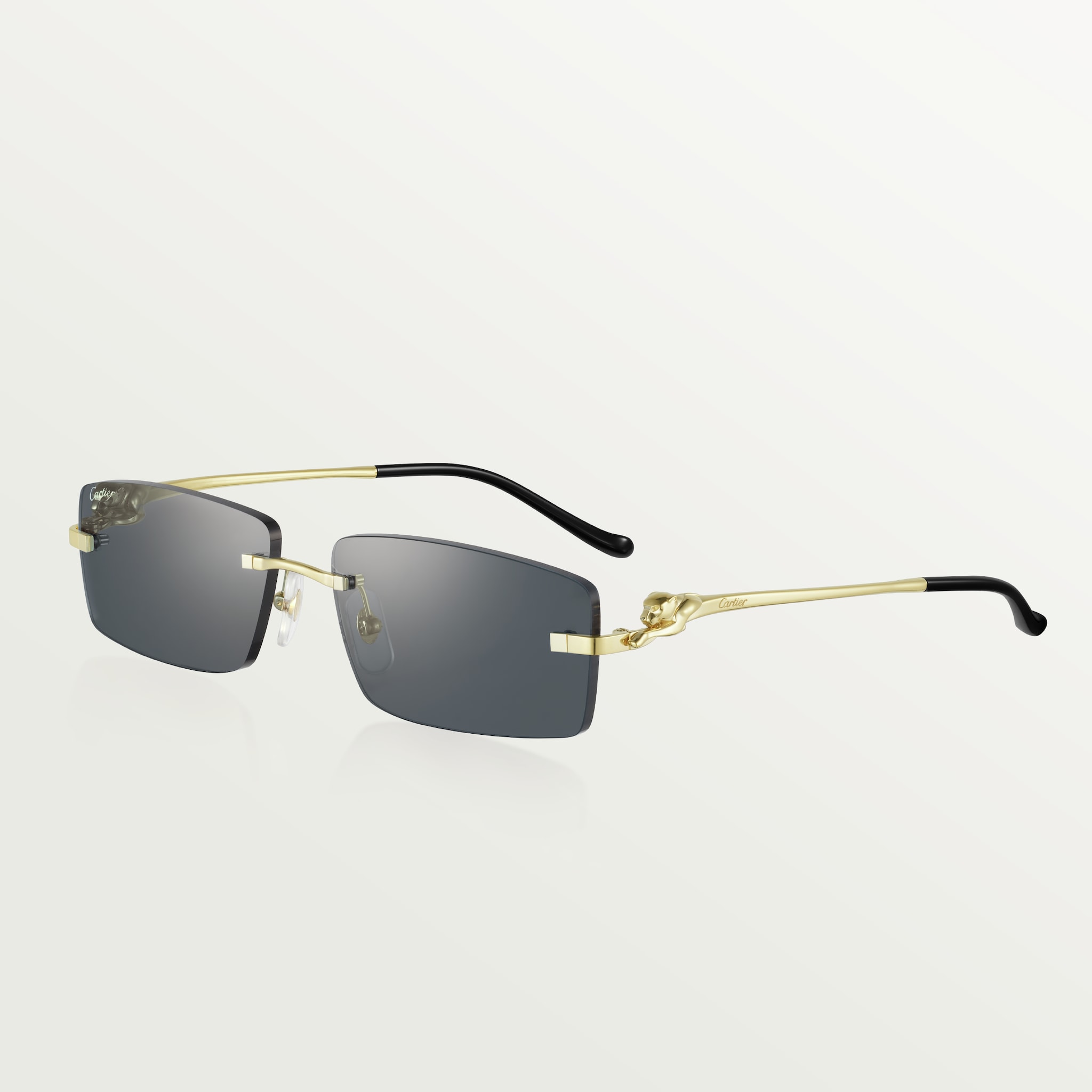 Panthère de Cartier sunglassesSmooth golden-finish metal, grey lenses