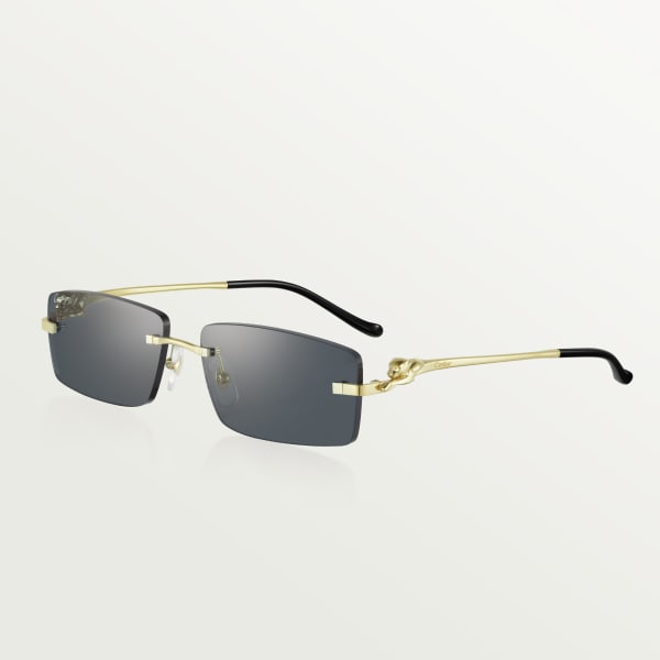 Panthère de Cartier sunglasses Smooth golden-finish metal, grey lenses