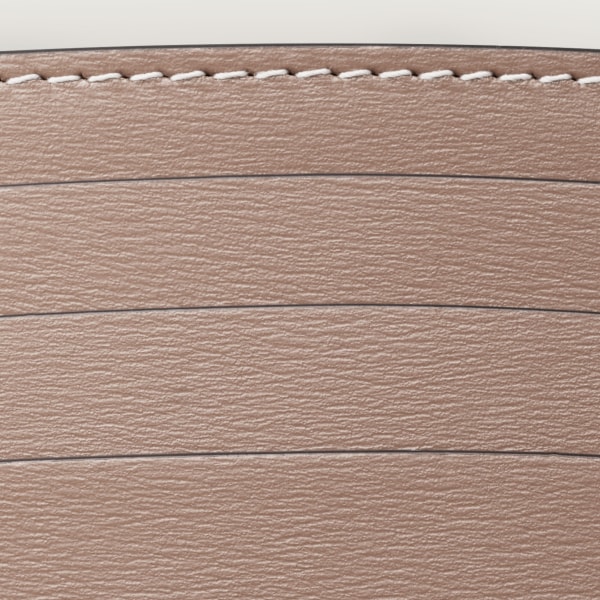 Simple card holder, Panthère C de Cartier Clay-coloured grained calfskin, golden finish