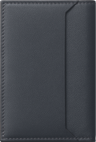 4 credit card holder, Must de Cartier Slate grey and sky blue calfskin, golden finish