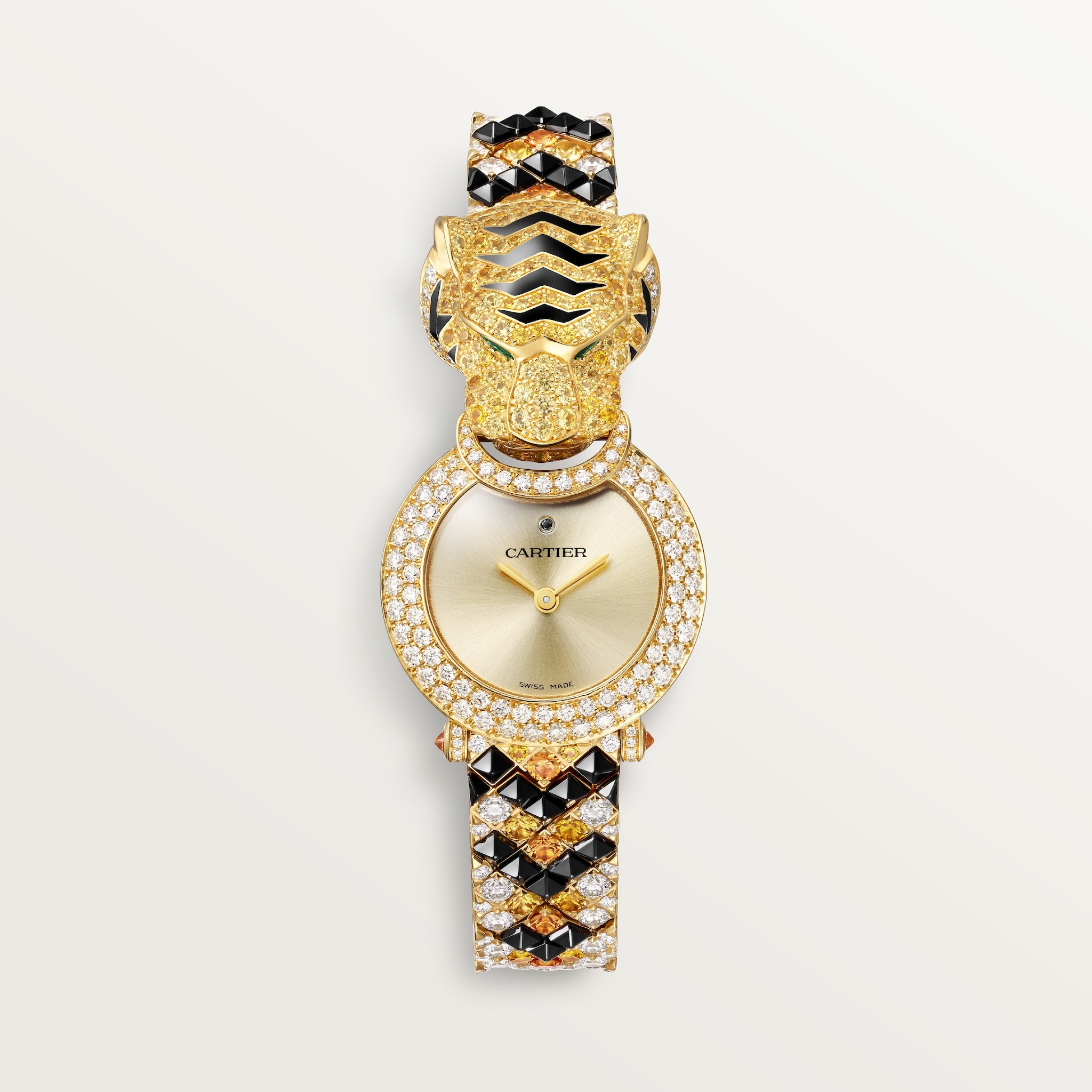 Animalière Jewellery Watch23.6mm, quartz movement, yellow gold, sapphires, emeralds, diamonds