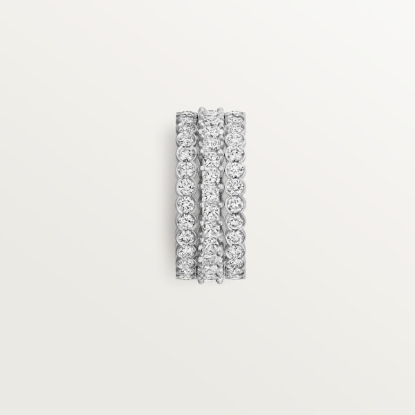 Broderie de Cartier ring, triple row, diamonds White gold, diamonds